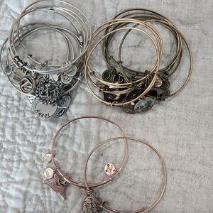 Alex and Ani Silver, Gold, and Rose Gold Charm Bracelets